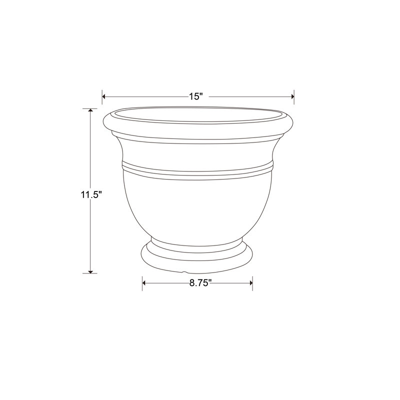 Jardinière 19 "Jean Pierre, Brownstone, Ivoire, H 11 po x l 14,96 po x P 14,96 po