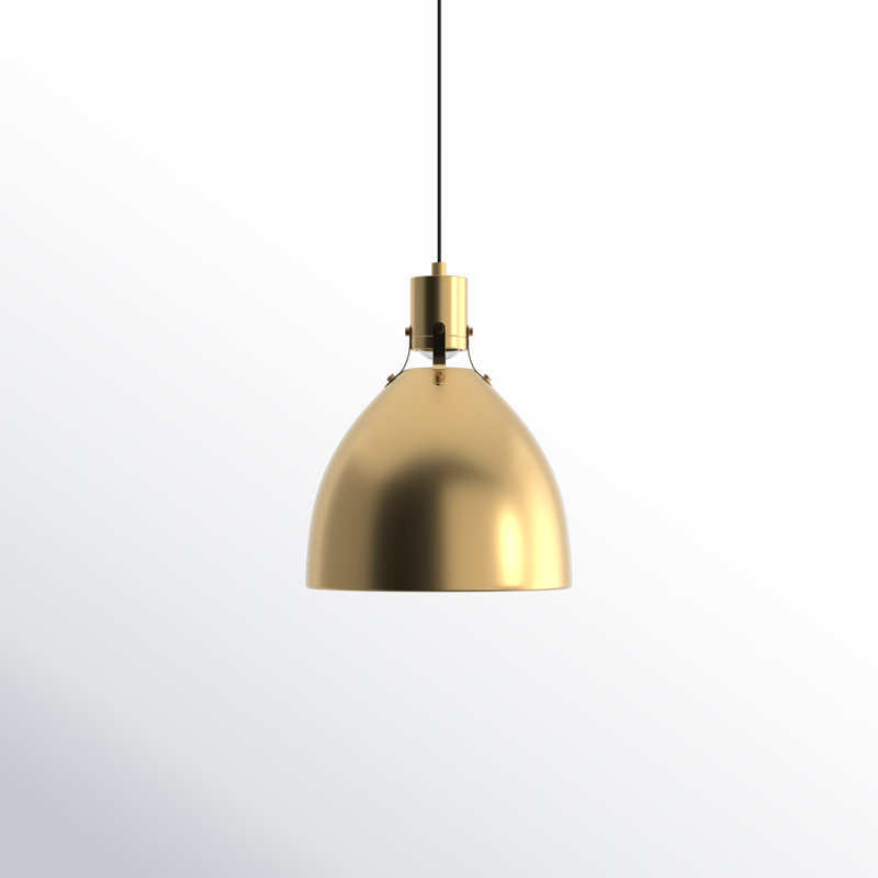 Uma 1-Light Dimmable LED Single Pendant , 19.75" H x 16.5" W x 16.5" D, Burnished Brass