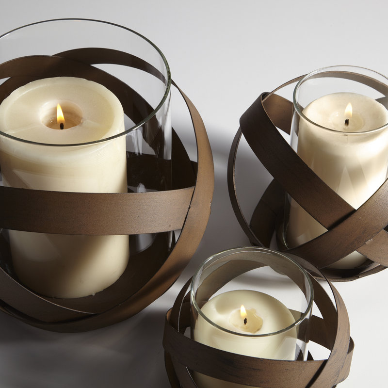 Infinity Hurricane Candle Holder, 4" H x 5.25" W x 5.25" D