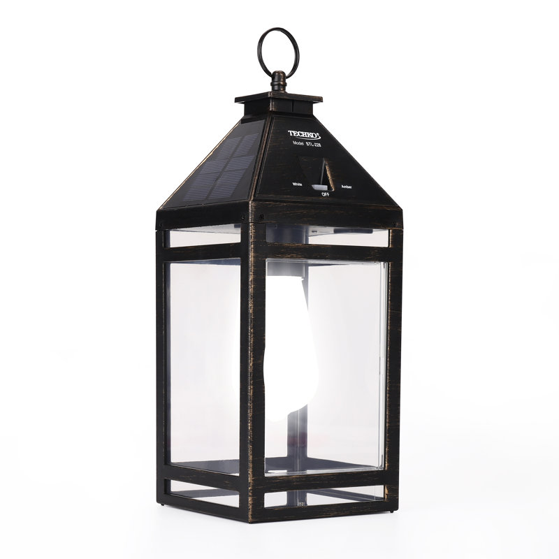 Black Solar LED Portable Hanging Outdoor Lantern