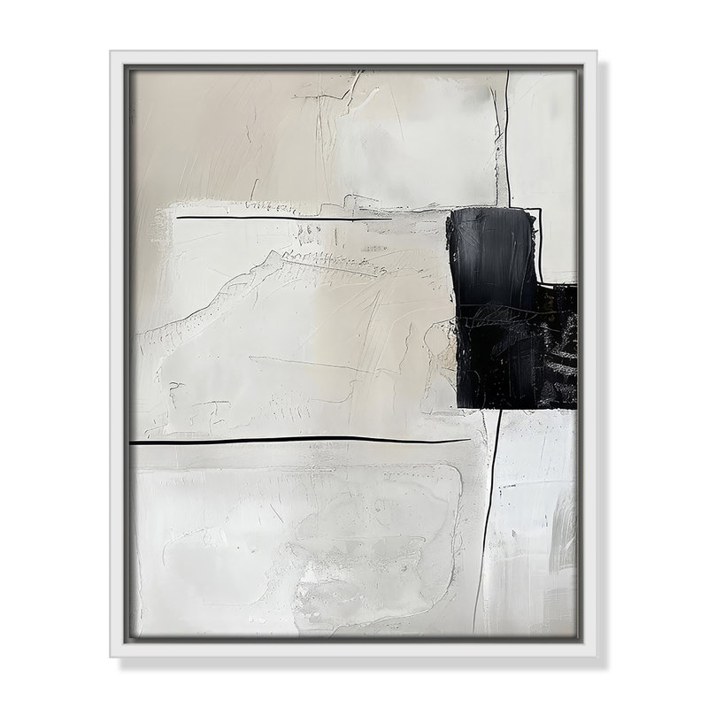«Neutral Balance I Print» par Lazar Studio, L 12,5 po x H 15,5 po, Toile avec cadre, Flotteur blanc