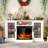 3-Sided Glass Fireplace TV Stand-1322739941