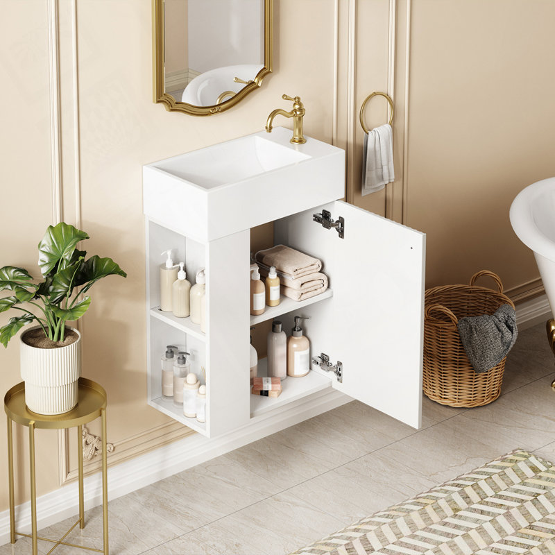 Meuble-lavabo flottant avec lavabo en résine