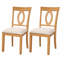 Ensemble de chaises de salle à manger rembourrées Haven avec dossier ovale ajouré et pieds en bois d'hévéa-135411850