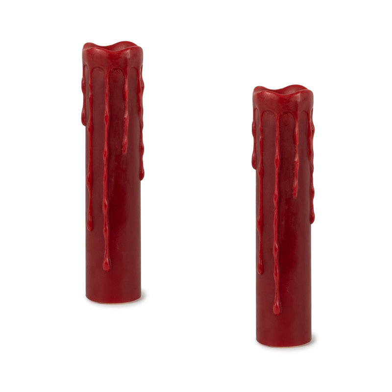Ensemble de deux bougie pilier rouge sans flamme