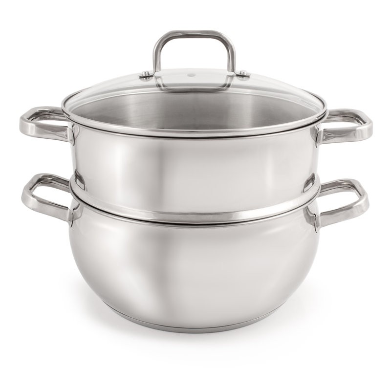 BergHOFF Belly Shape 3Pc 18/10 Stainless Steel Steamer Cookware Set