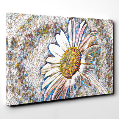 White Daisy Flower 7 - Wrapped Canvas