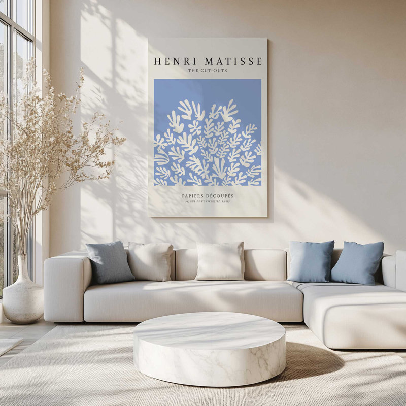 Affiche La Gerbe en bleu Matisse, Toile tendue, H 18 po x l 12 po