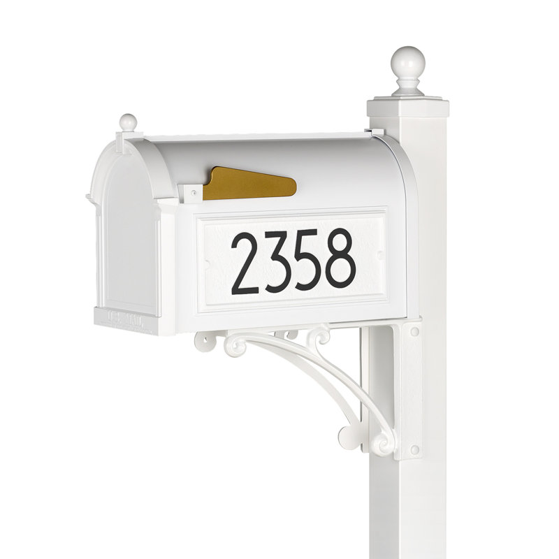 Modern Mailbox, White/Black, Yes