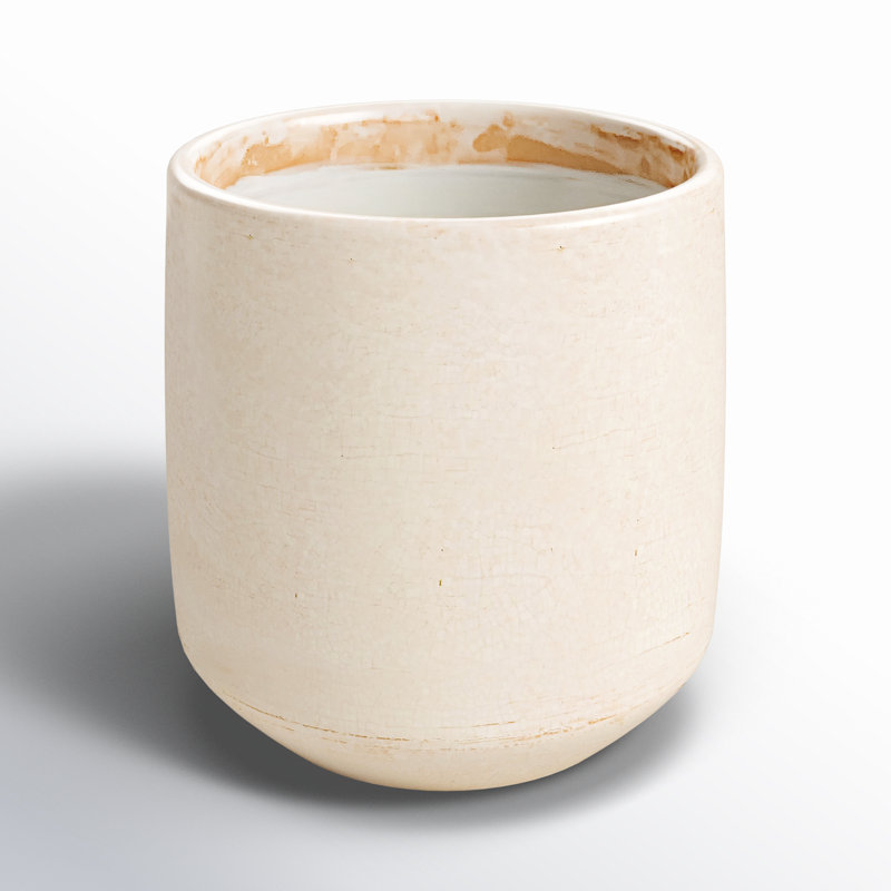 Sia Handmade Ceramic Pot Planter, 5.5" H x 5.5" W x 5.5" D, White