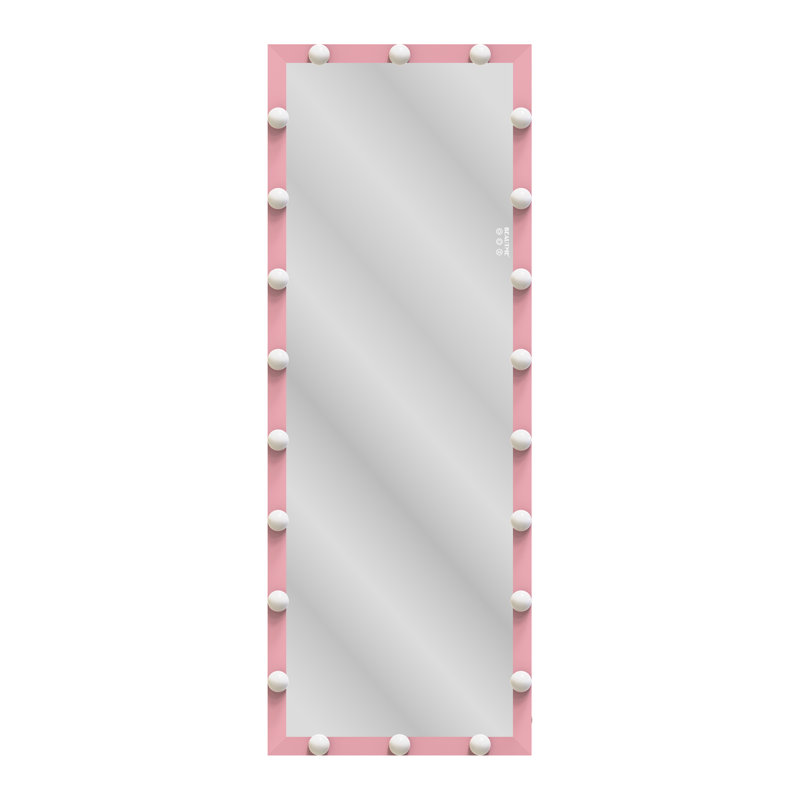 Eliyannah Aluminum Floor Mirror, Pink