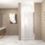 Porte de douche pivotante avec cadre en aluminium brossé, demi-porte de douche
