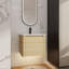 Meuble-lavabo mural avec porte à fermeture en douceur et lavabo en céramique-1074486090
