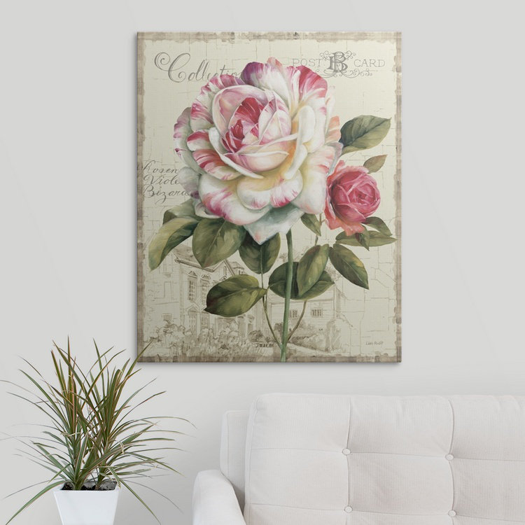 « jardin view iii rose » par lisa audit, impression, H 30 po x l 24 po x P 1,5 po, Toile