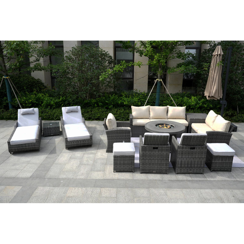 Areefa 12 - Person Patio Conversation Set with Cushions