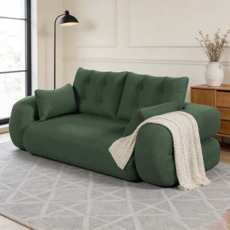 78.7" Multi-Functional Foldable Sofa Bed, Green