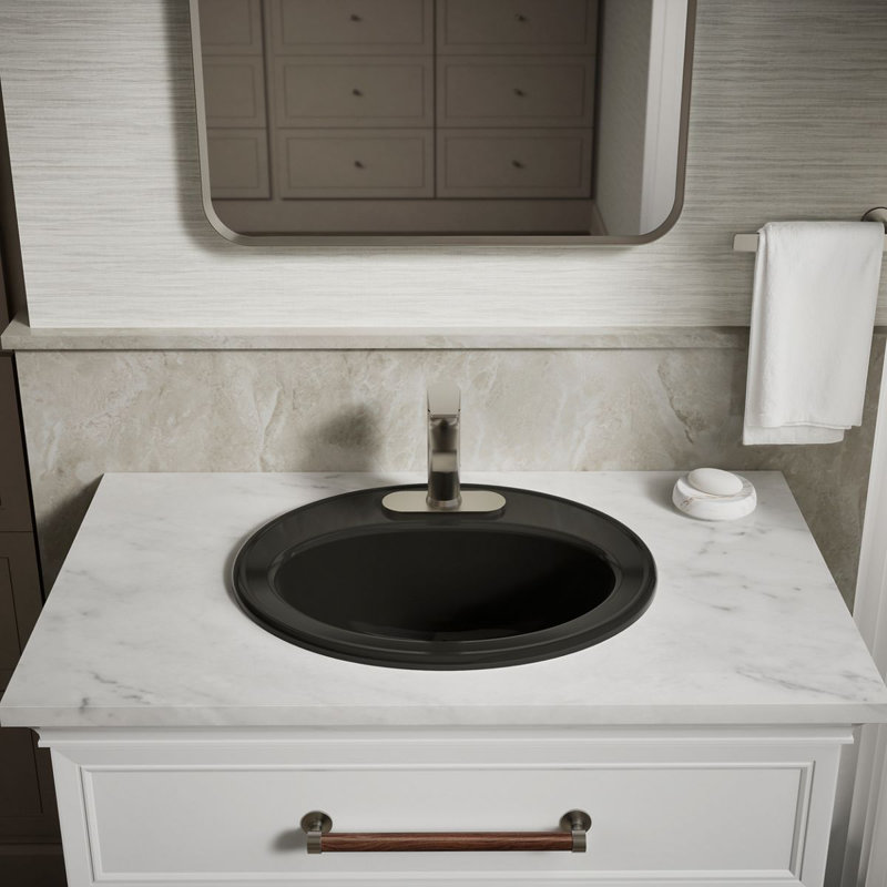 Pennington® Self-Rimming Drop-in Bathroom Sink with 4" Centers, No, Black