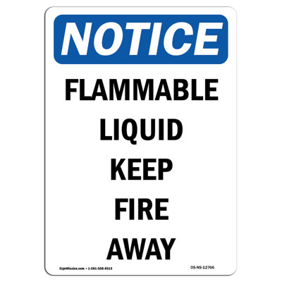 Flammable Liquid Keep Fire Away Sign