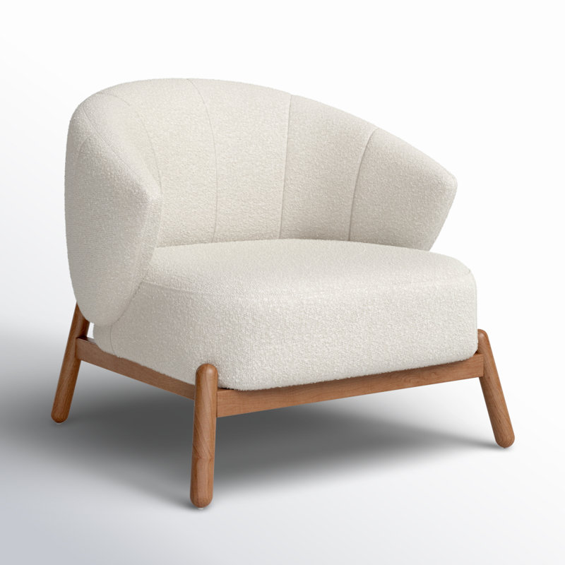 Ciel Upholstered Accent Chair, Off White Performance Boucle