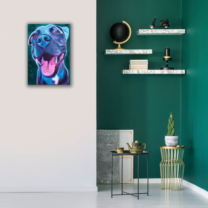 " Pit Bull - Sky Blue " Print, 26" H x 18" W x 0.75" D