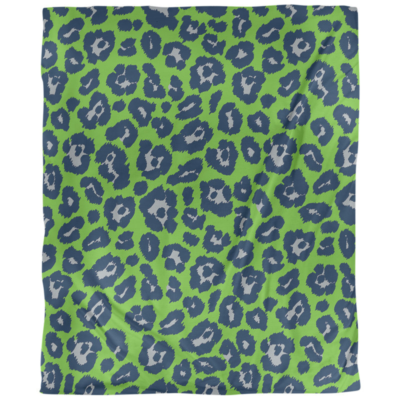 Housse de couette simple à imprimé léopard, Polyester brossé, Housse de couette pour grand lit, Vert / gris / bleu marine