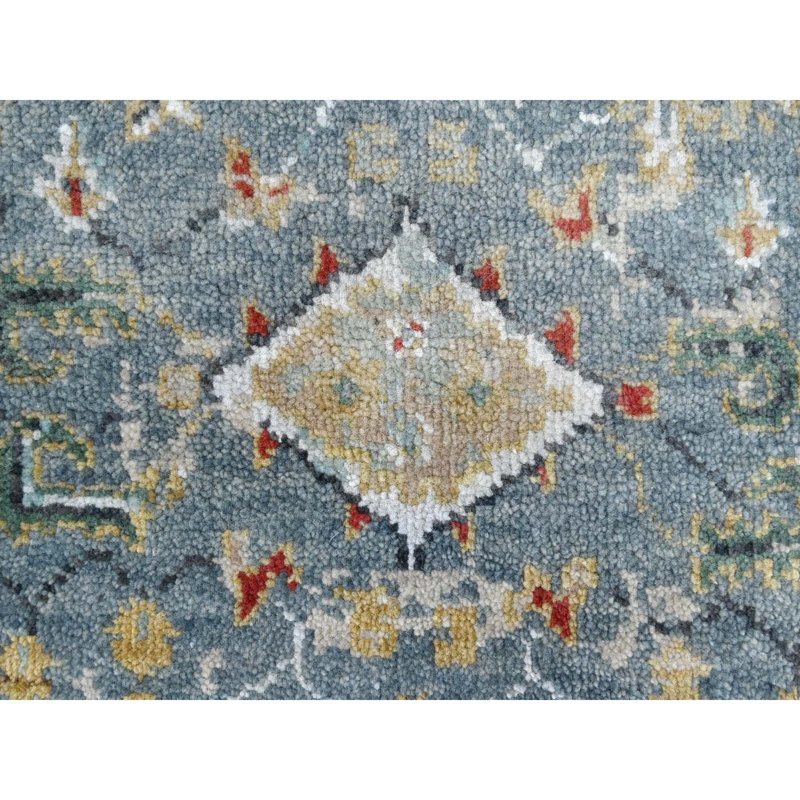 Tapis bleu noué à la main 2 pi 0 po x 3 pi 0 po Heriz