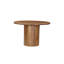 48" Brown Solid Wood Pedestal Base Round Top Dining Table