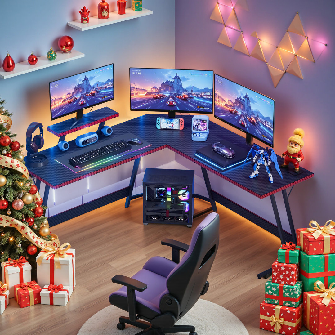 Makoy 51.2'' L-Shaped Gaming Desk Inbox Zero 