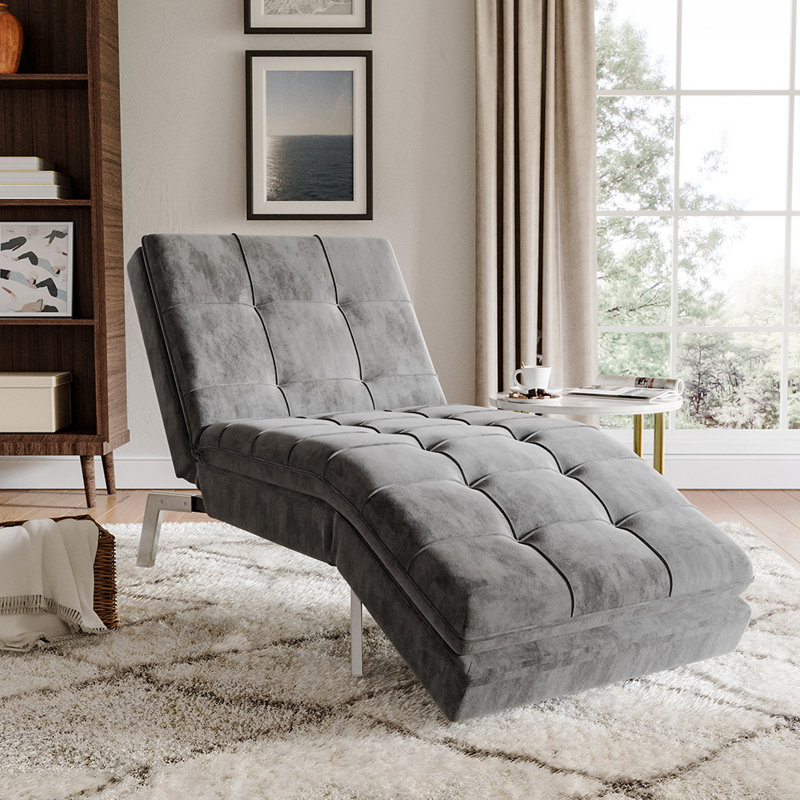 Aaronette Velvet Chaise Lounge