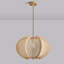 Lustre moderne et simple en forme de citrouille en bois de jute en bois massif-133476378