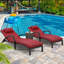 Double chaise longue inclinable avec coussins 72,8 po Miluse-1036427487