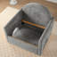 Fauteuil d'appoint surdimensionné en chenille de style moderne avec méridienne simple pour salon, chambre à coucher