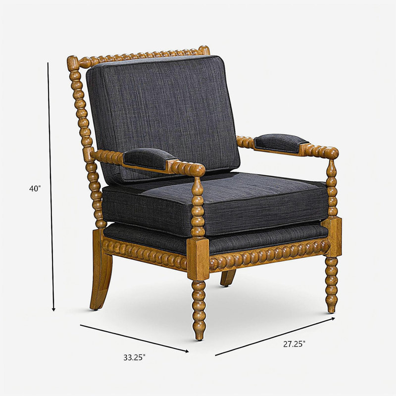 Fauteuil Spindle, chêne vieilli, gris anthracite