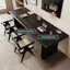 Bureau rectangulaire en bois massif noir-108953374