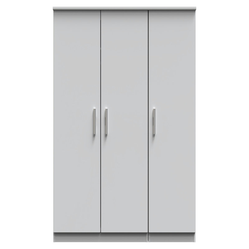 Borgeson Triple Plain Wardrobe, Grey Matt