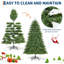 7.5FT Pre-Lit Artificial Christmas Tree with 200 LED Lights, Foldable Stand, 8 Light Modes, Holiday Home Decoration-621142441