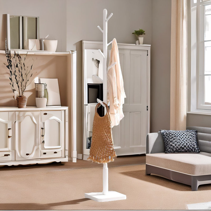 Freestanding 8 - Hook Coat Rack, Natural