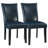 Wexford Collection Set of 2 Mid-Century Modern Parsons Dining Chairs, Upholstered Faux Leather Dining Chairs with Solid Wood Legs, High Back Side Chairs for Dining Room, Kitchen or Breakfast Nook, Blue-1085817039