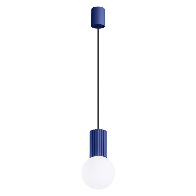 Bernis 1 - Light Brushed Nickel Pendant, Blue