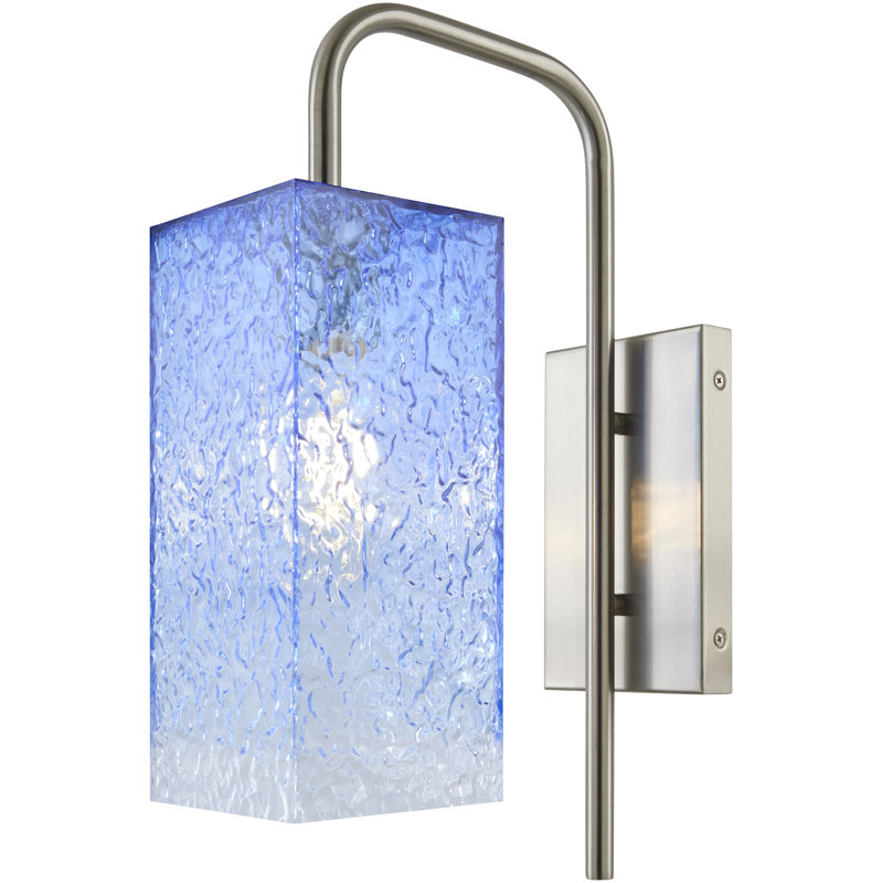 Applique murale Schwartz, Argent, H 18 po x l 11,8 po x P 11 po, Bleu