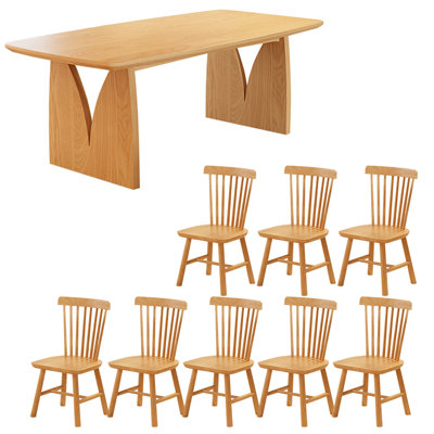 Ensemble de table de salle à manger rectangulaire moderne en bois massif