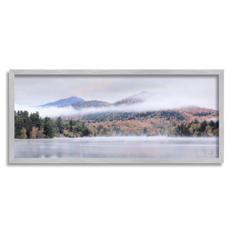 Photographie de giclée sur lac, lac de montagne, H 10 po x l 24 po x P 1,5 po, Gris