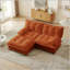Upholstered 77 " Chenille L-Shaped Sectional with Ottoman