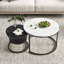 Modern Coffee Tables, Round Nesting Tables Set Of 2, Side Tables With Metal Frame And Open Storage Shelf, Industrial Stacking End Tables For Living Room Bedroom Office-636514205-636514179