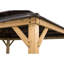 Pavillon de jardin à toit rigide en cèdre brun à 2 niveaux 13 pi x 15 pi Sunjoy