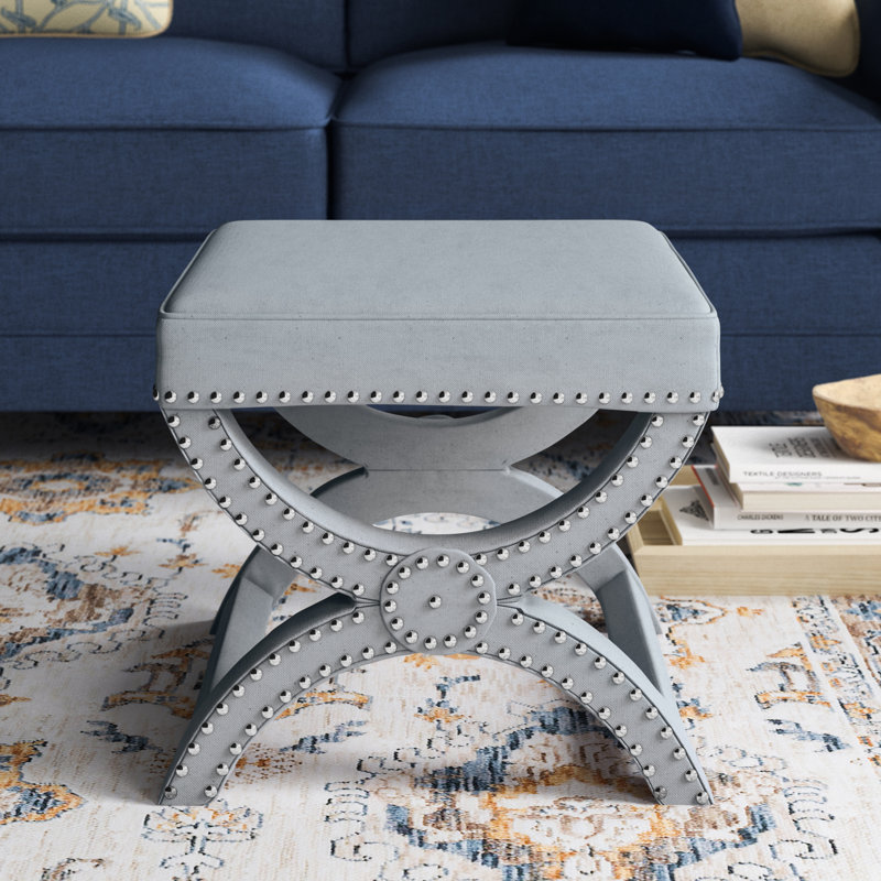 Repose-pieds standard carré de 21,3 po Miamisburg, Bleu Wedgewood