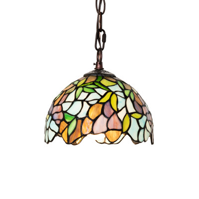 Mini-luminaire suspendu 8 po Tiffany Wisteria