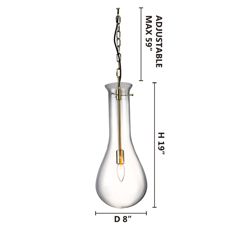 Luminaire suspendu en verre 1 lumière Transitional