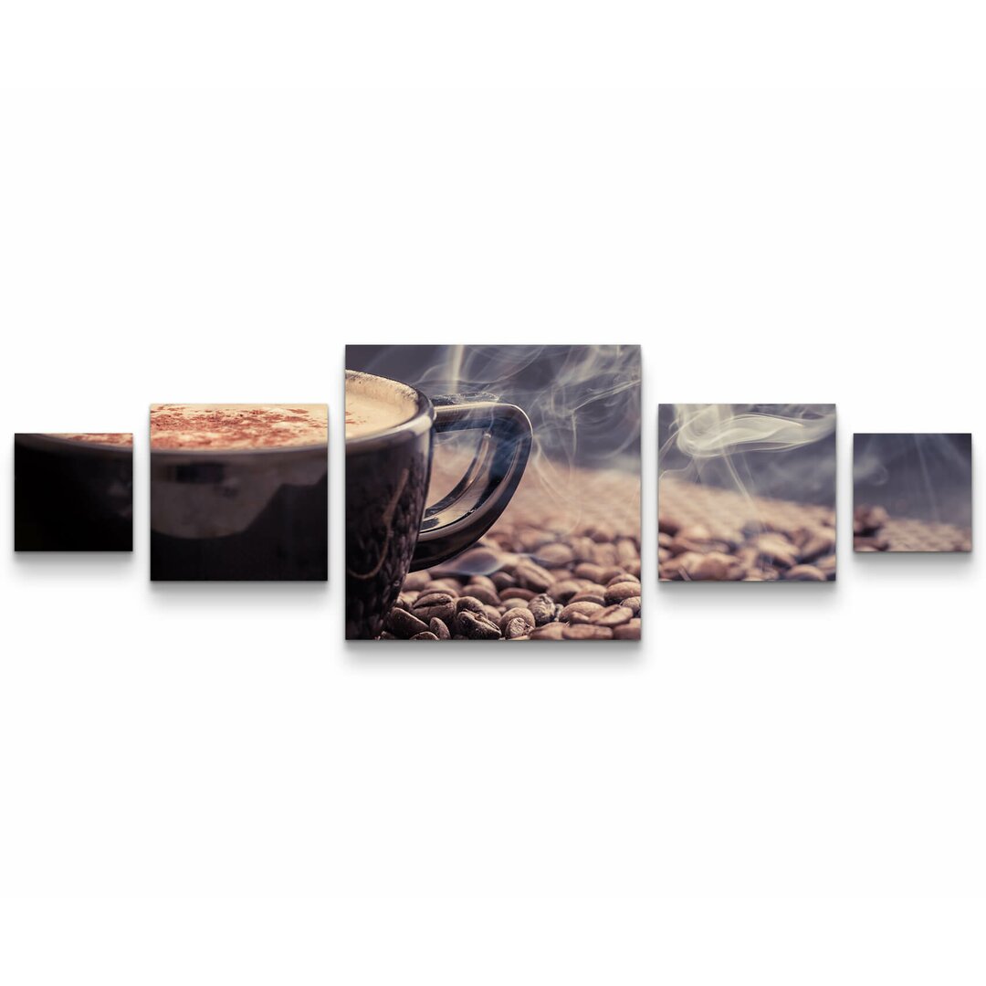 5-tlg. Leinwandbilder-Set Kaffeetasse