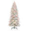 Sapin de Noël artificiel mince blanc et vert 7,5 pi avec 500 lumières multicolores Fraser